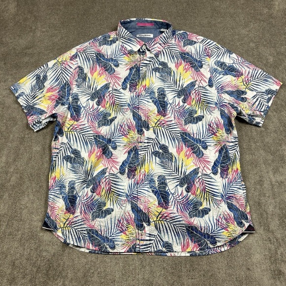 Tommy Bahama Multicolor Leaf Print Shirt - Picture 1 of 5